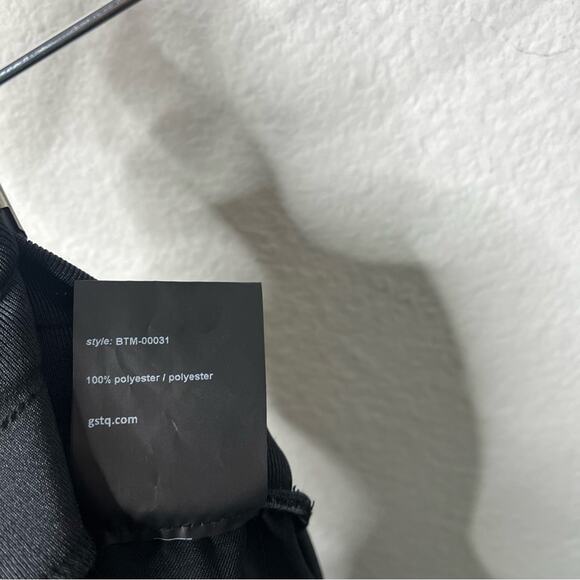 NWT GSTQ Black Satin Jogger Cargo Pants Womens Size XL - Picture 9 of 9